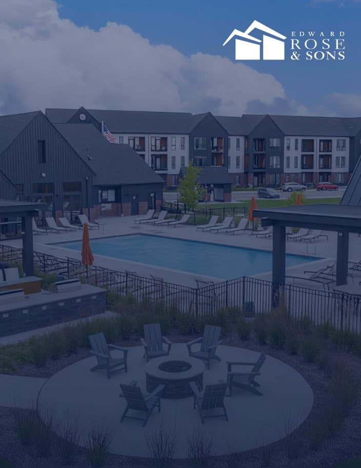 Edward Rose residential community pool courtyard